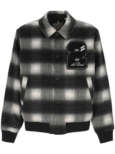 Check-Pattern Logo-Patch Jacket - LES DEUX - Modalova