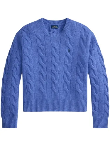 Logo Embroidered Cable-Knitted Jumper - POLO RALPH LAUREN - Modalova