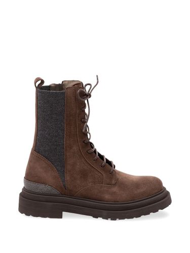 Leather Biker Boots - Brunello Cucinelli - Modalova