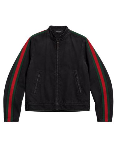 Gucci Web Detail Denim Jacket - Gucci - Modalova