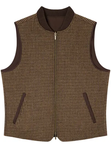 Spencer Wool Reversible Vest With Houndstooth Pattern - MC2 Saint Barth - Modalova