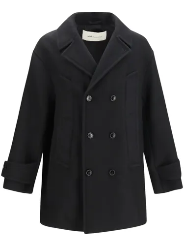 Ami Paris Wool Double-Breasted Coat - Ami Paris - Modalova