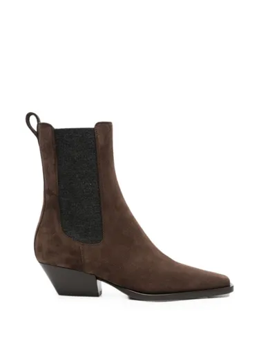 Suede Leather Ankle Boots - Brunello Cucinelli - Modalova