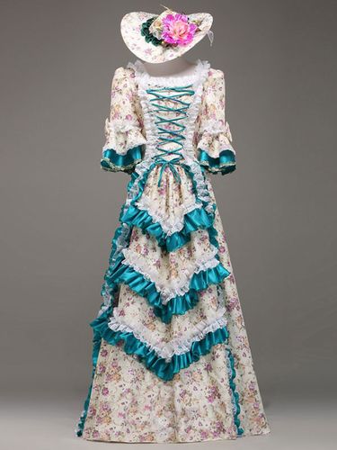 Robe vintage costume Opéra Rococo Cour robe Costume synthétique Halloween - milanoo.com - Modalova