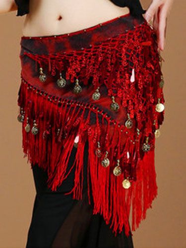 La danse du ventre Costume Rose rouge Polyester Bollywood danse Hip foulard pour les s Déguisements Halloween - milanoo.com - Modalova