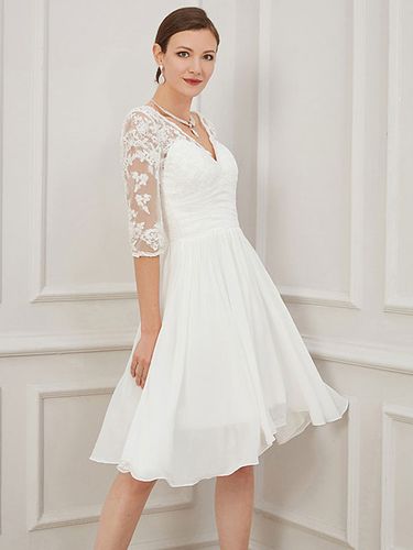 Robe de mariée simple; robe de mariée pas cher; robe de mariage - milanoo.com - Modalova