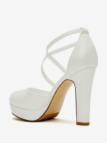 Chaussures de mariée plateforme talon haut boucle réglable - milanoo.com - Modalova