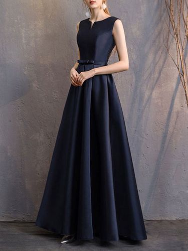 Robe de soirée trapèze col en V en polyester longueur au sol robes de soirée formelles - milanoo.com - Modalova