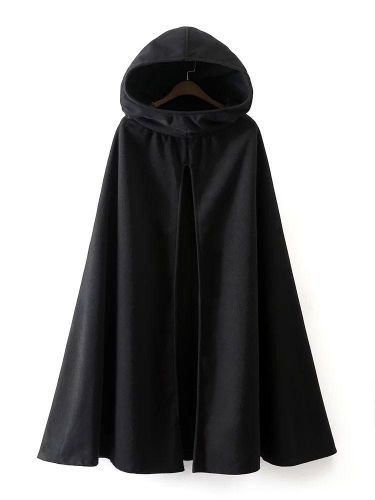 Manteau Capes s Hiver à Capuches Unicolore Bas Evasée - milanoo.com - Modalova
