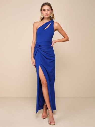 Robe de soirée sirène asymétrique en crêpe extensible longueur cheville fendue sur le devant robes de soirée sociale - milanoo.com - Modalova
