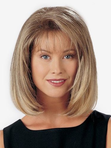 Perruque Bob mi-longue avec frange aérienne Perruque synthétique vintage 2025 - milanoo.com - Modalova