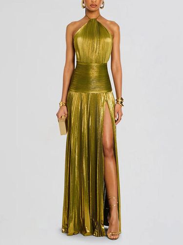 Robe de soirée maxi dorée sans manches et dos nu élégante et semi-formelle - milanoo.com - Modalova