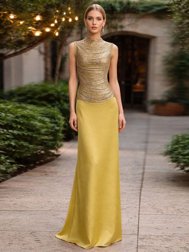 Robe de soirée robe de bal décolleté travaillé en polyester longue jusqu'au sol franges robe de cérémonie - milanoo.com - Modalova