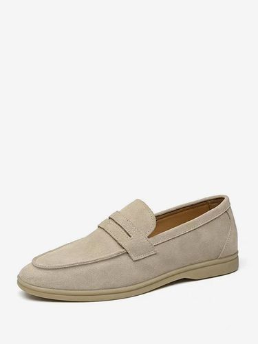 Mocassins Chaussures s Abricot En Micro-Daim Soirée Mariage - milanoo.com - Modalova