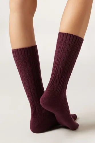 Cashmere Blend Cable Knit Socks Woman Size TU - Calzedonia - Modalova