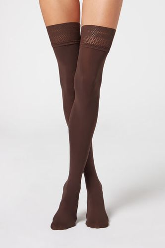 Soft Touch 50 Deniers Thigh High Stockings Woman Brown Size 1/2 - Calzedonia - Modalova