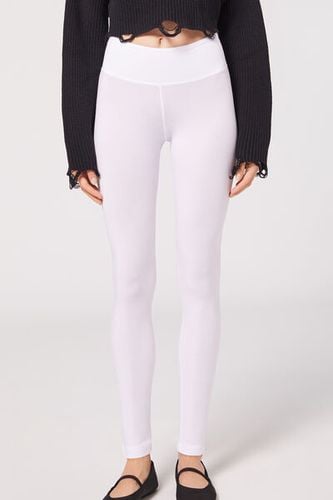 Cotton Leggings Woman White Size M - Calzedonia - Modalova