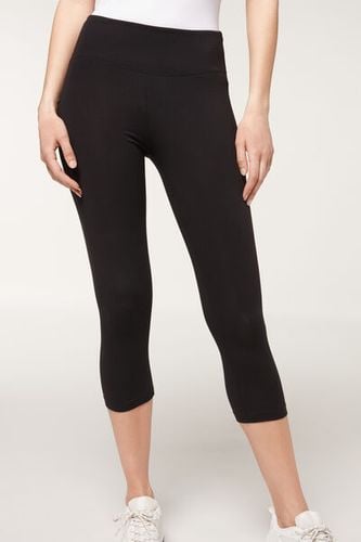 Cotton Capri Leggings Woman Black Size L - Calzedonia - Modalova