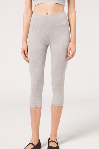 Cotton Capri Leggings Woman Grey Size L - Calzedonia - Modalova