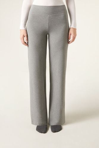 Cashmere Blend Palazzo Pants Woman Grey Size M - Calzedonia - Modalova