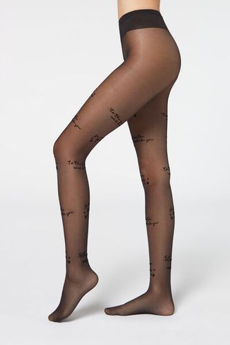 Pantis Transparentes 30 Deniers Flocado de Estrellas Mujer Velikost XL - Calzedonia - Modalova