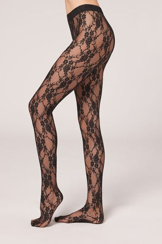 Lace Tights Woman Black Size M - Calzedonia - Modalova