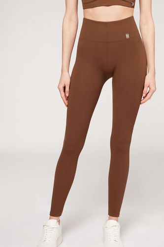 Leggings Deportivos Seamless con Canalé Fino Mujer Velikost S/M - Calzedonia - Modalova