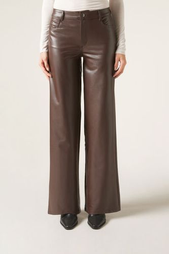 Coated Effect Palazzo Pants Woman Brown Size M - Calzedonia - Modalova