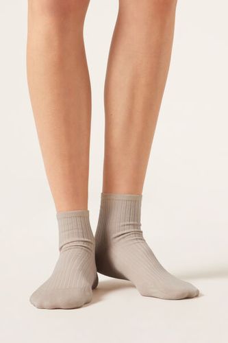 Ribbed Short Socks Woman Nude Size 39-41 - Calzedonia - Modalova