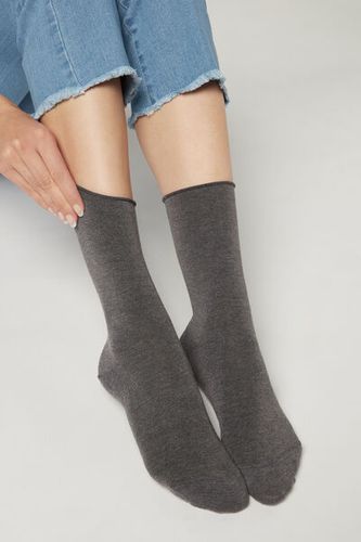 Ankle Socks with Cashmere Woman Grey Size 36-38 - Calzedonia - Modalova