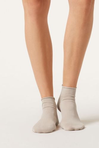 Cuffless Short Socks in Cotton Woman Nude Size 36-38 - Calzedonia - Modalova