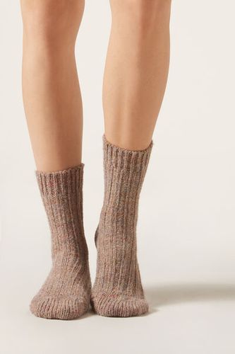 Ribbed Socks with Wool Woman Nude Size TU - Calzedonia - Modalova