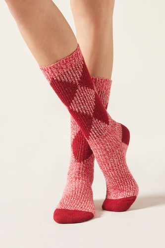 Diamond Patterned Socks Woman Pink Size TU - Calzedonia - Modalova