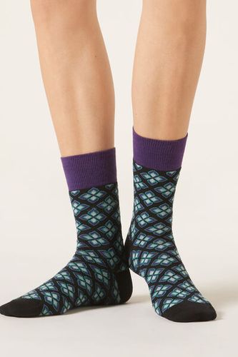 Floral Short Socks Woman Blue Size TU - Calzedonia - Modalova