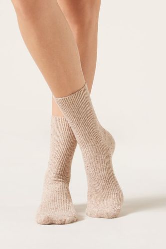 Socks with Slub Wool Woman Nude Size TU - Calzedonia - Modalova