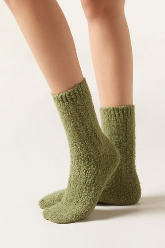 Plush Effect Socks Woman Green Size TU - Calzedonia - Modalova