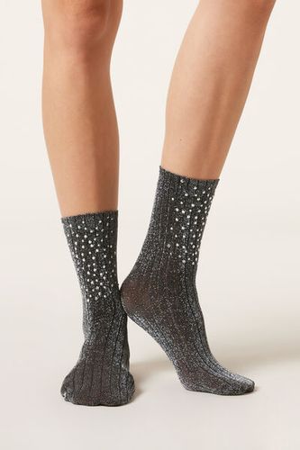 Studded Ribbed Socks Woman Black Size TU - Calzedonia - Modalova