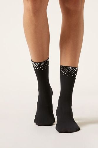 Opaque Rhinestone Socks Woman Black Size TU - Calzedonia - Modalova