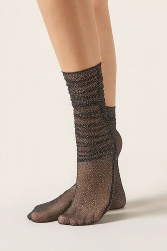 Gathered Sheer Socks Woman Black Size TU - Calzedonia - Modalova