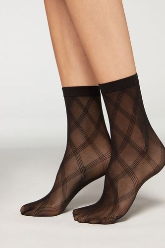 Short Socks in Diamond Eco Mesh Woman Black Size TU - Calzedonia - Modalova