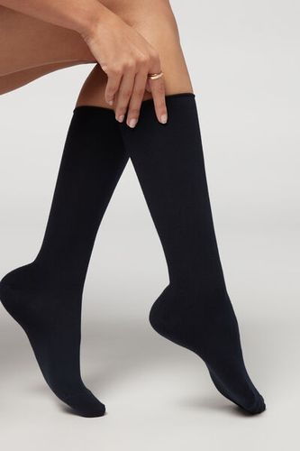 Cashmere Blend 3/4 Socks Woman Blue Size 36-38 - Calzedonia - Modalova