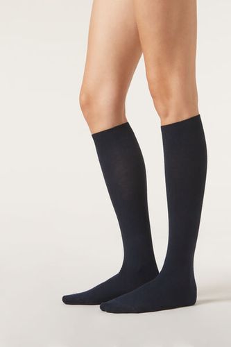 Long Socks with Cashmere Woman Blue Size 39-41 - Calzedonia - Modalova