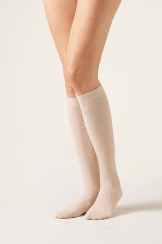 Long Ribbed Socks Woman Nude Size TU - Calzedonia - Modalova