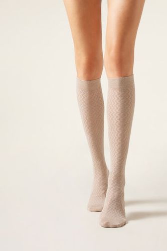 Long Socks with Cashmere Woman Nude Size TU - Calzedonia - Modalova