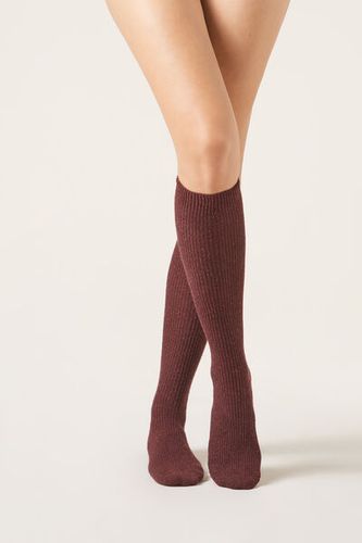 Long Socks with Wool Woman Burgundy Size TU - Calzedonia - Modalova