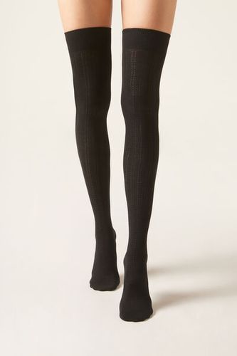 Cotton Over-the-Knee Socks Woman Black Size TU - Calzedonia - Modalova