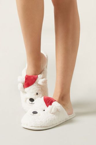 Soft Teddy Christmas Slippers Woman White Size 36-38 - Calzedonia - Modalova