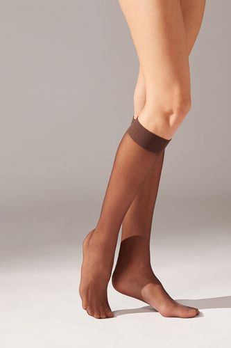 Denier Comfort Cuff Knee-Highs Woman Brown Size TU - Calzedonia - Modalova