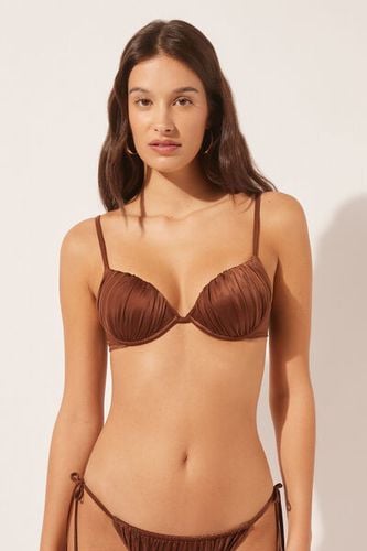 Push Up Swimsuit Shiny Satin Woman Brown Size 3 - Calzedonia - Modalova