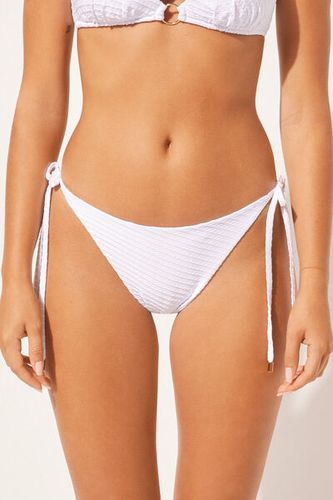 Brazilian String Swimsuit Bottoms White Waves Woman White Size L - Calzedonia - Modalova